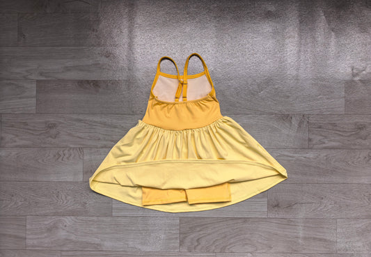 3.21 GSD3982 Preorder Yellow Cartoon Princess Strap Tulle Yoga Knee Length Dress
