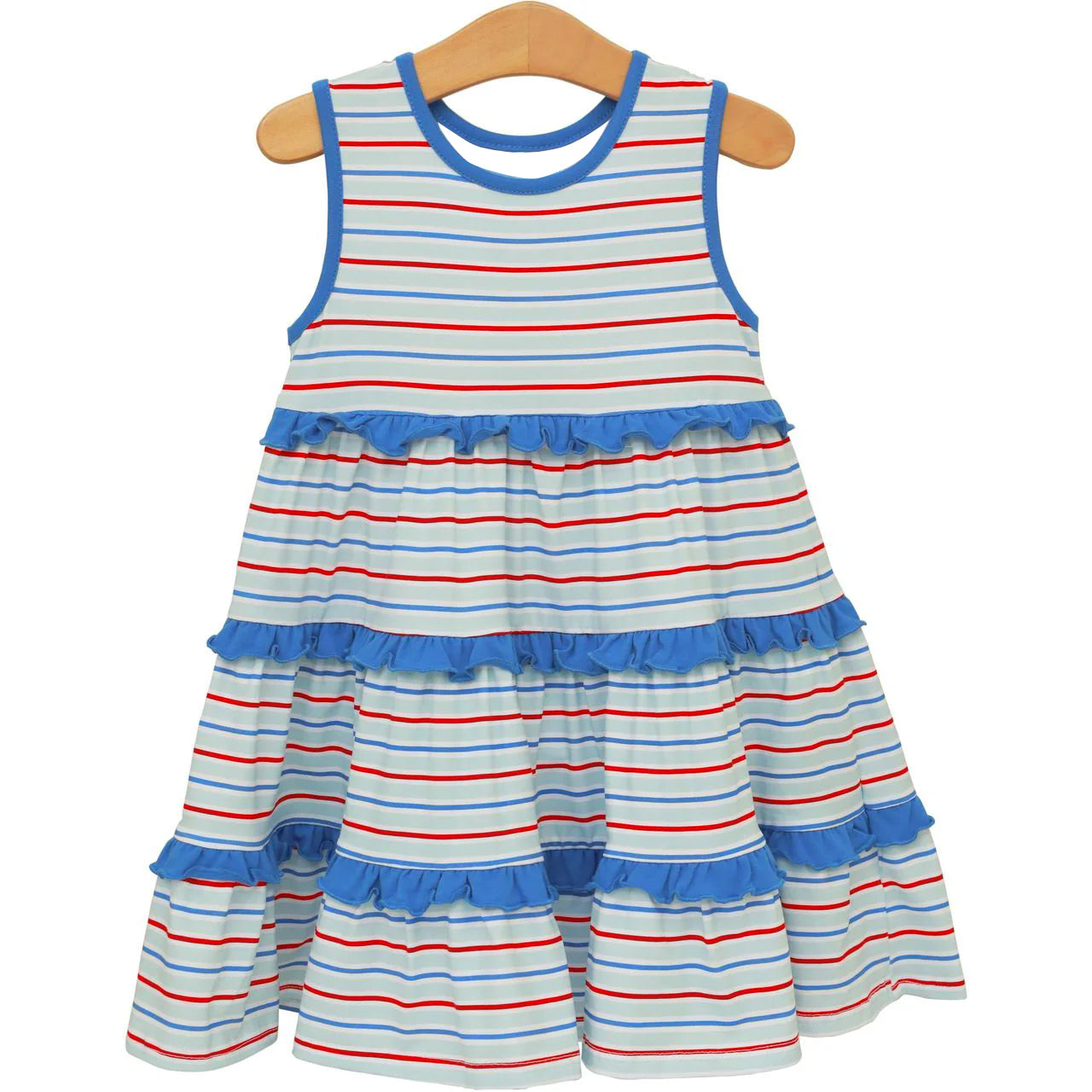 3.23 Baby Girls Striped Sleeveless Dress with Ruffle Preorder