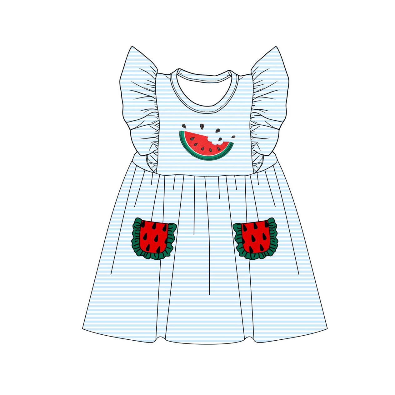 3.24 GSD4001 Baby Girls Summer Watermelon Sleeveless Dress Preorder