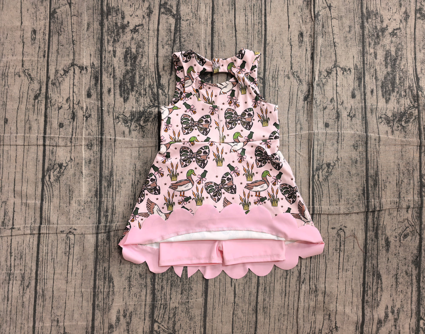 3.28 Girls Duck & Bow Print Sleeveless Dress with Pink Bow Back Detail Preorder