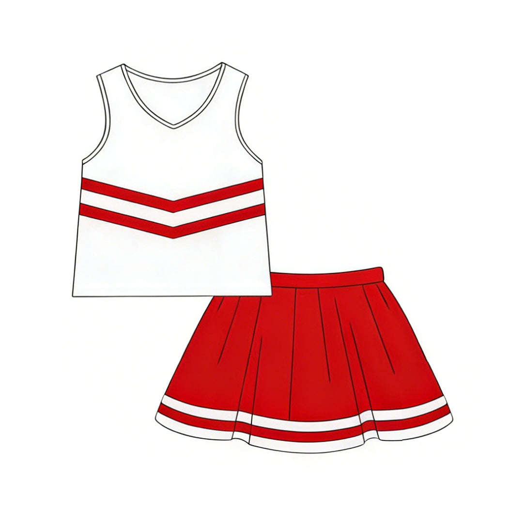 4.2 Toddler Girl Red & White Cheerleading Outfit Preorder