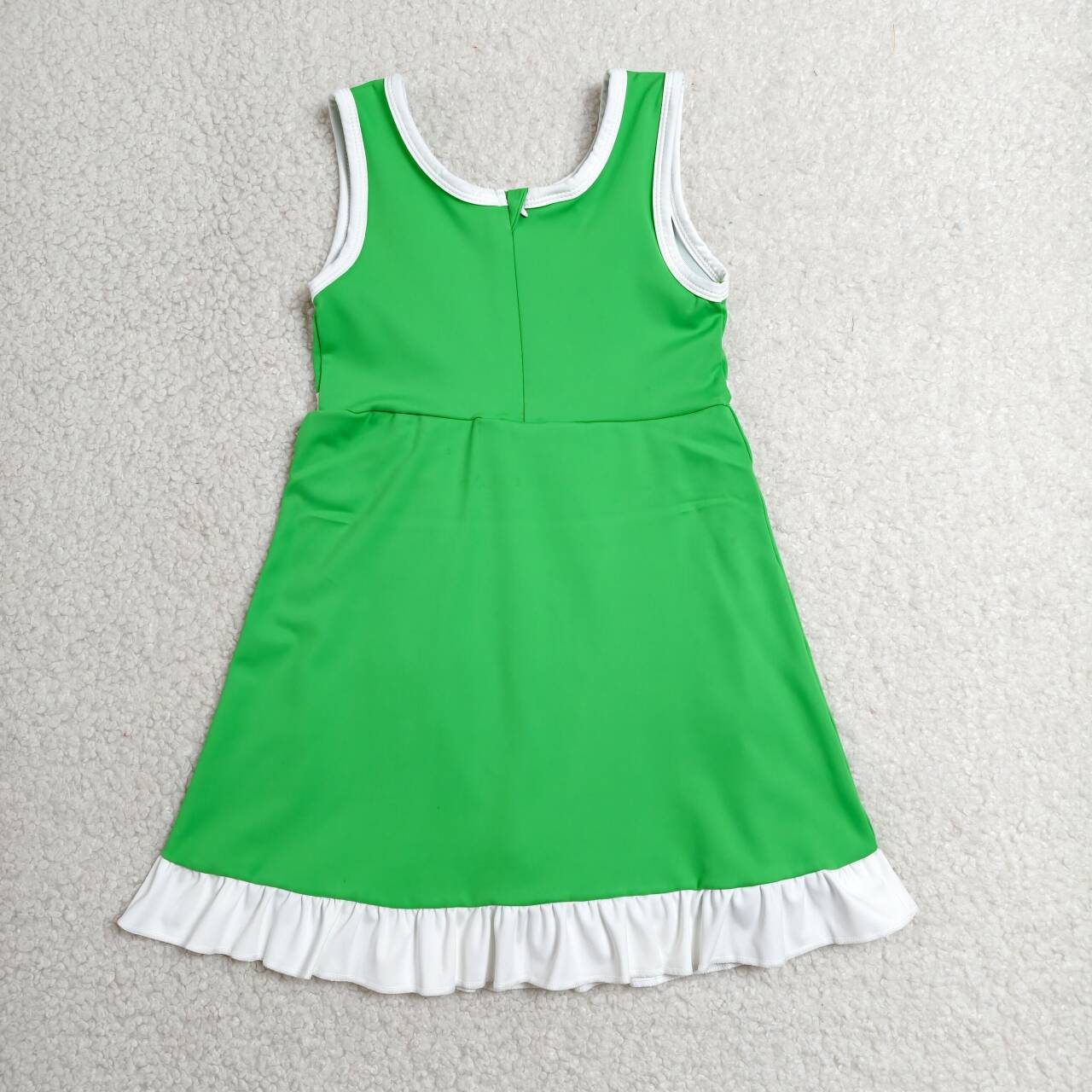 Toddler Sibling Kids Girls Green With White Ruffle Dress & Skort Outfit Active Wear