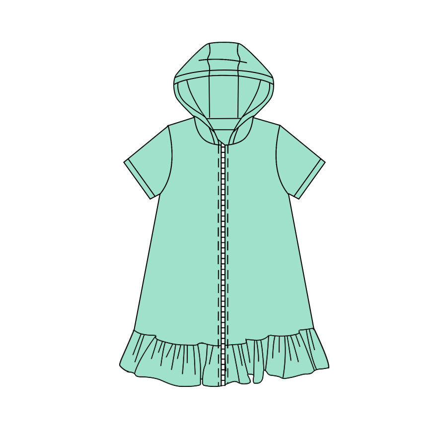 5.7 GSD4211 Preorder Green Zipper Hoodie Girls Yoga Dress