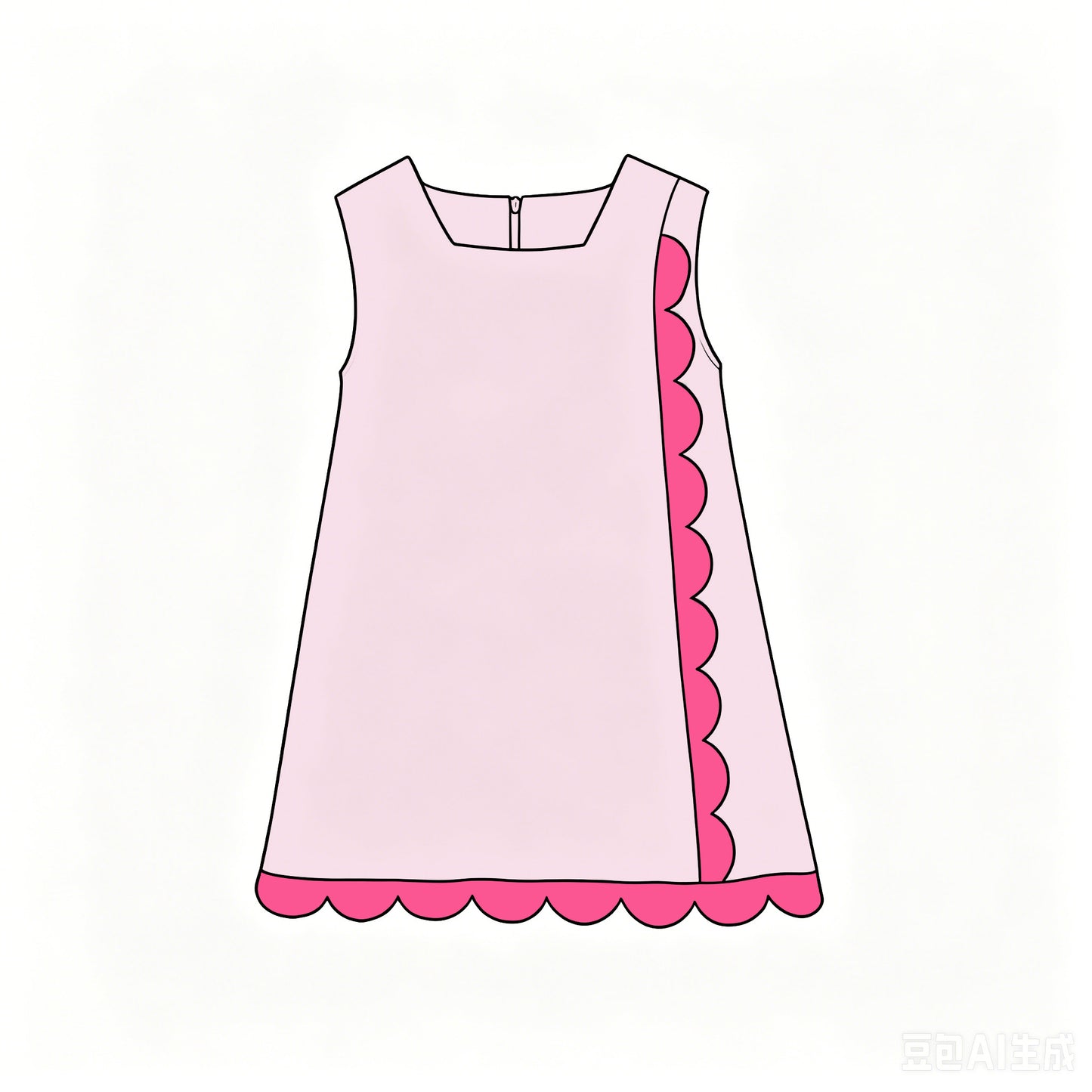 6.18 Baby Girls Light Pink Sleeveless Scalloped Active Dress Preorder