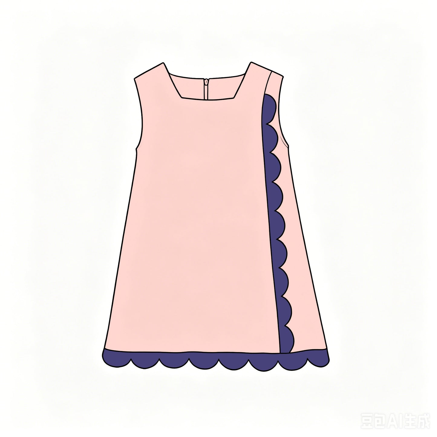 6.18 Baby Girls Pink Purple Sleeveless Scalloped Active Dress Preorder