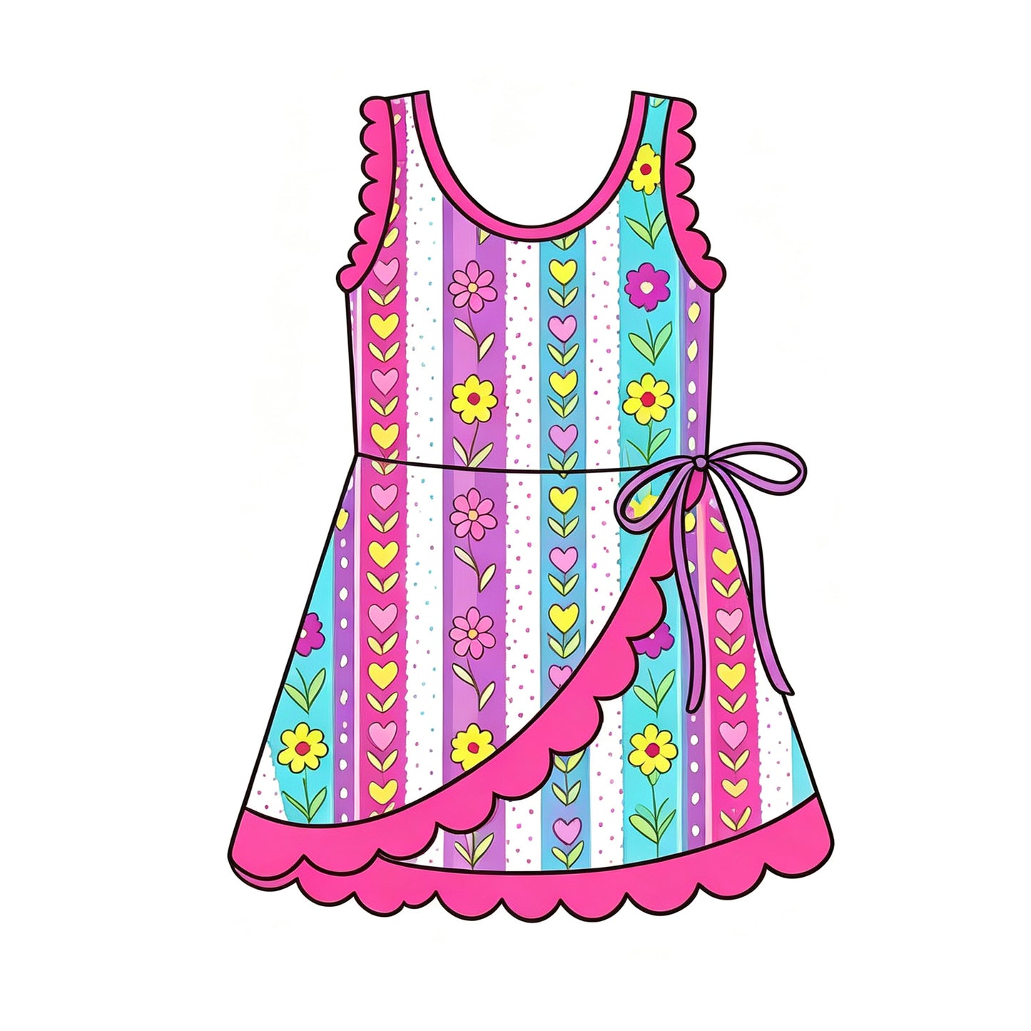 7.29 Preorder Kids Girls Flower Sleeveless Active Dress