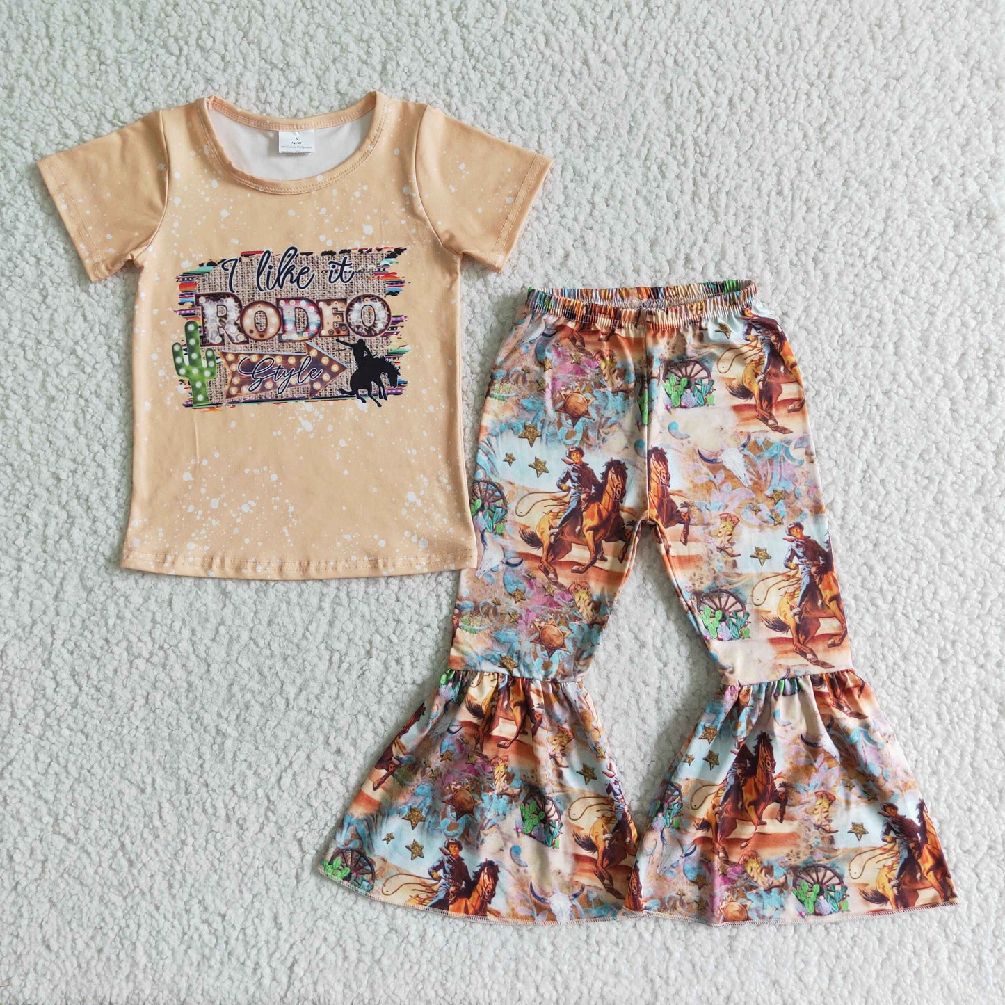 (Promotion)Short sleeve bell bottom pants outfits GSPO0022