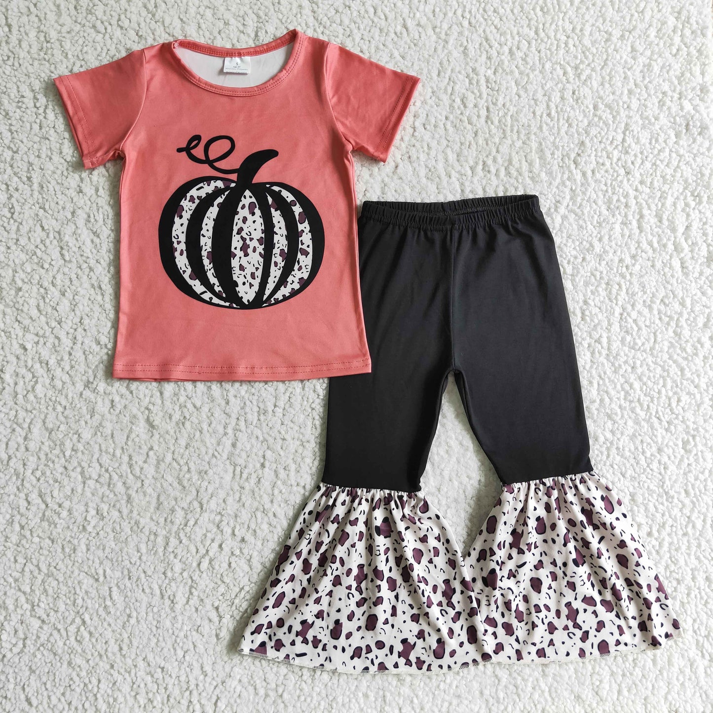 Girls short sleeve fall pumpkin Outfits GSPO0190