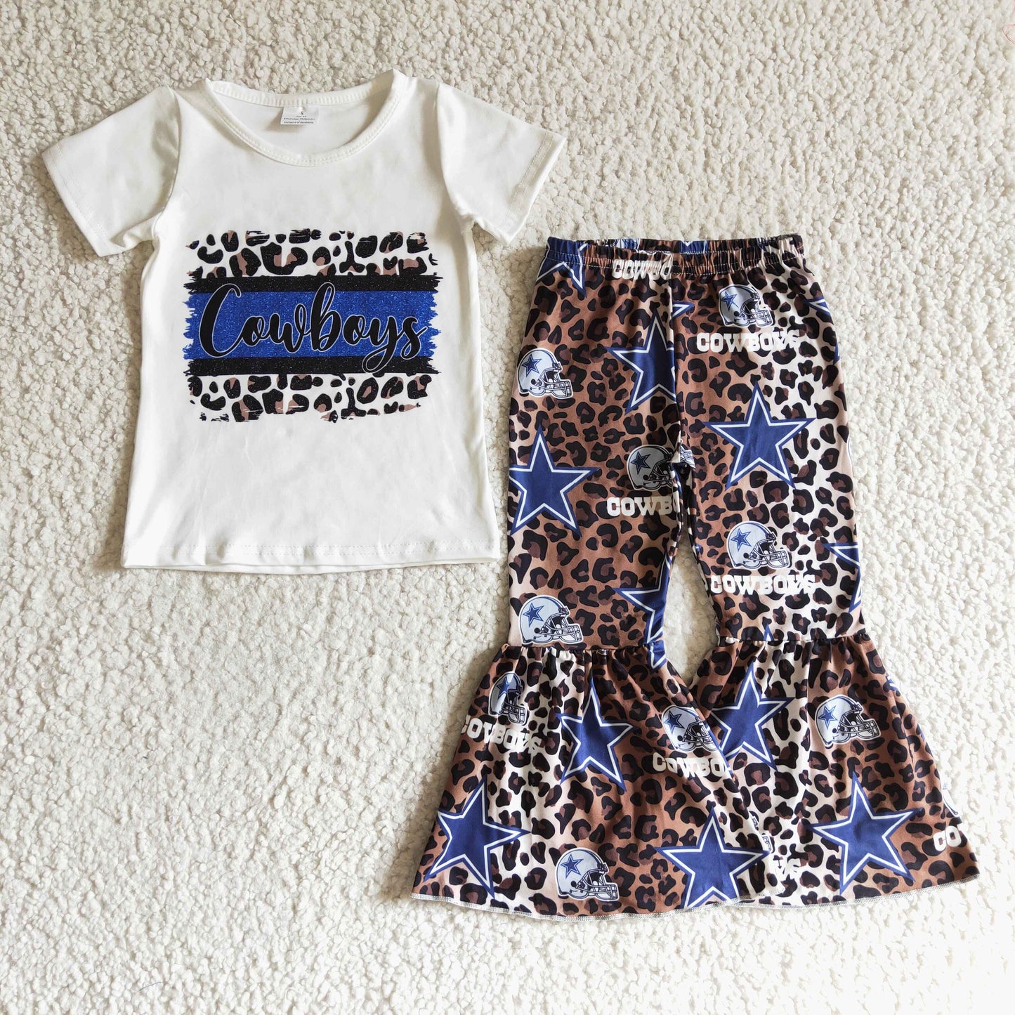 Girls short sleeve bell bottom outfits GSPO0206
