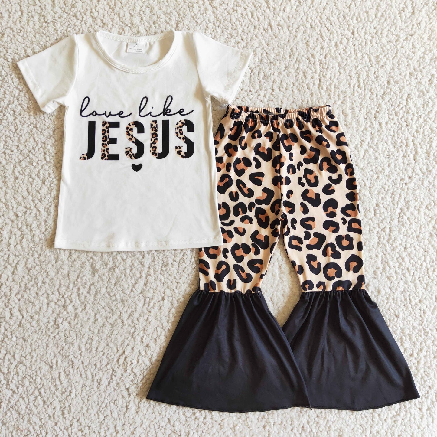Girls JESUS leopard print outfit GSPO0243