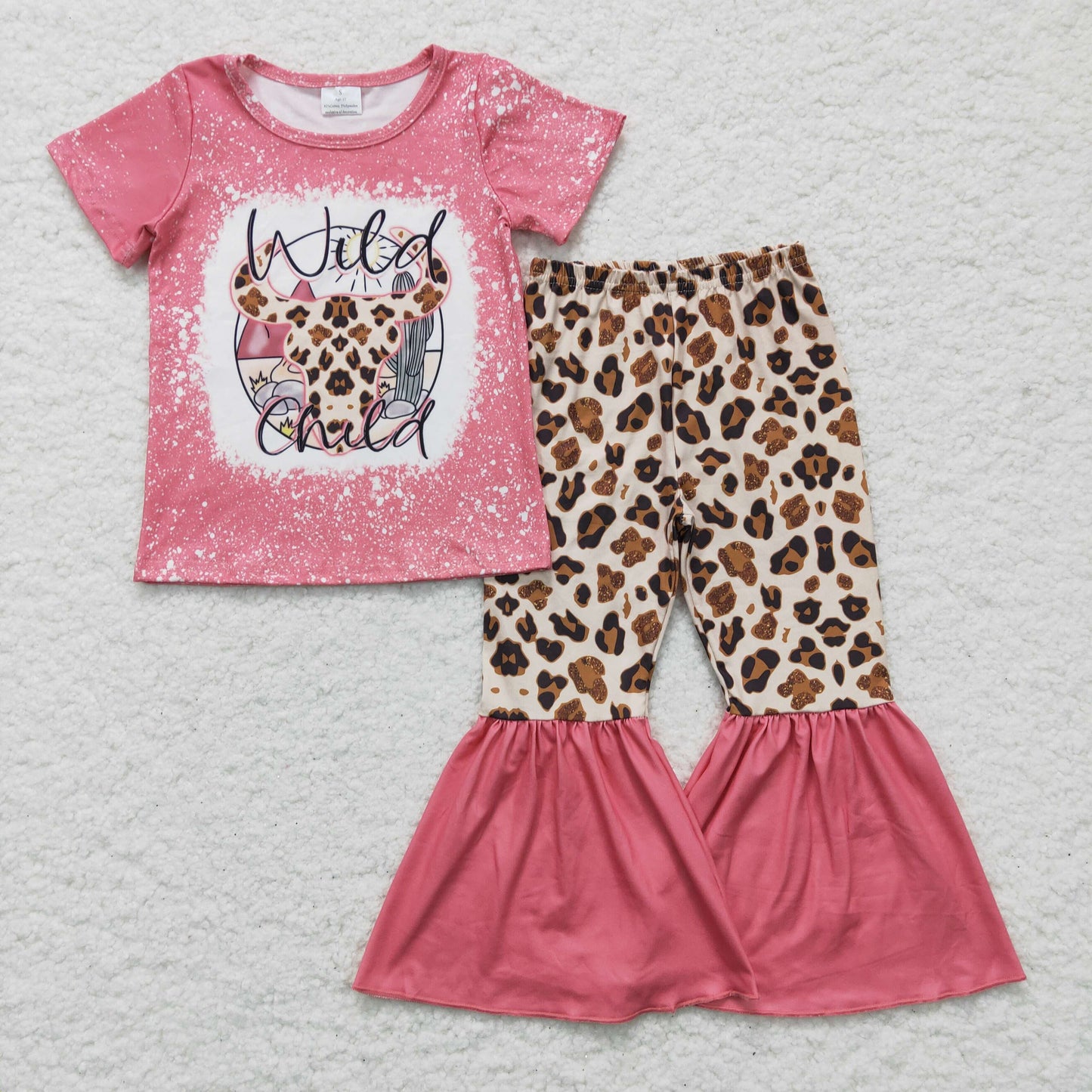 Girls WILD CHILD leopard cow design outfit GSPO0254
