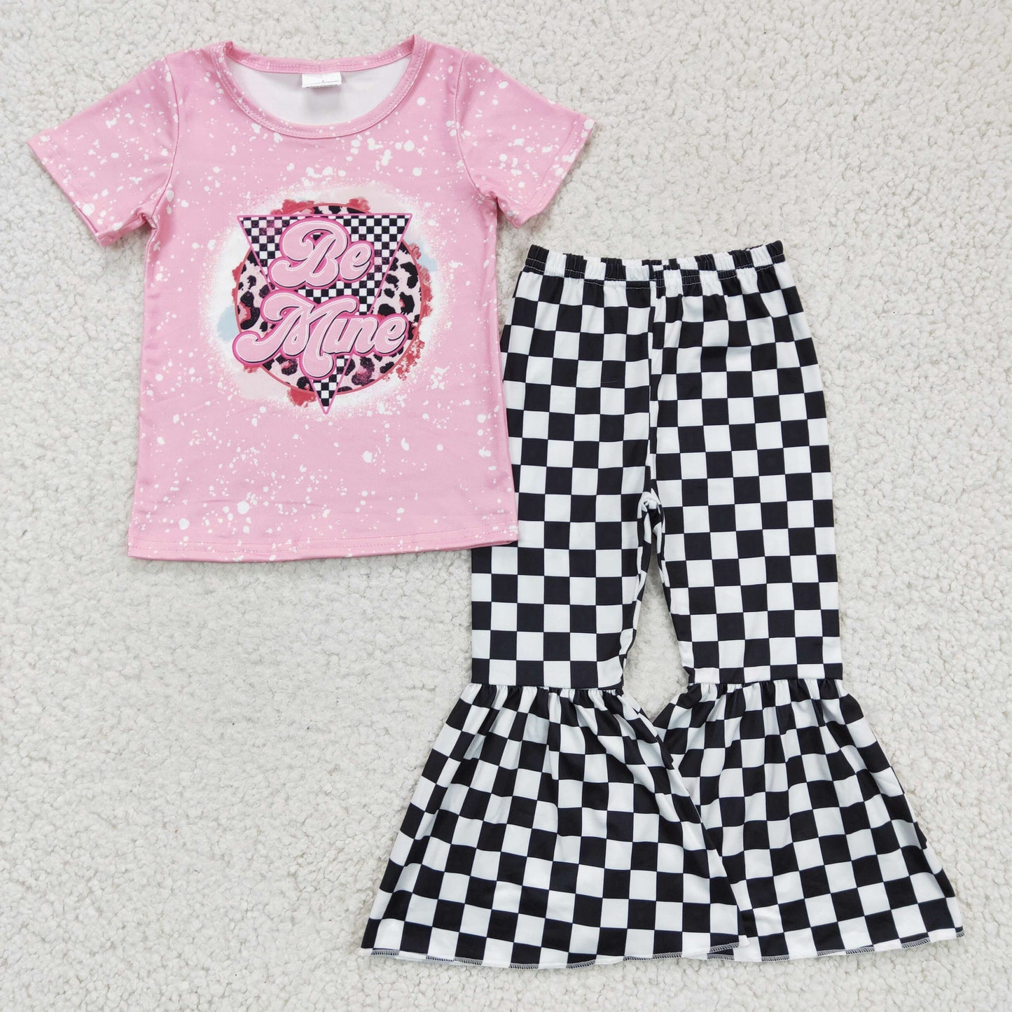 Girls pink be mine print outfit GSPO0282