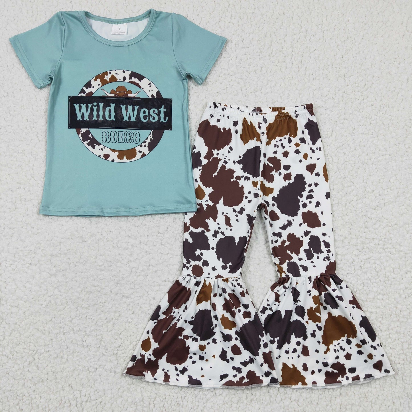 Girls wild west print bell pants outfit GSPO0291