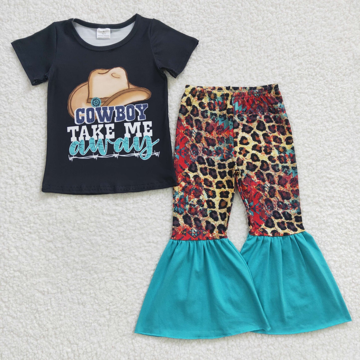 Girls cowboy print outfit GSPO0373