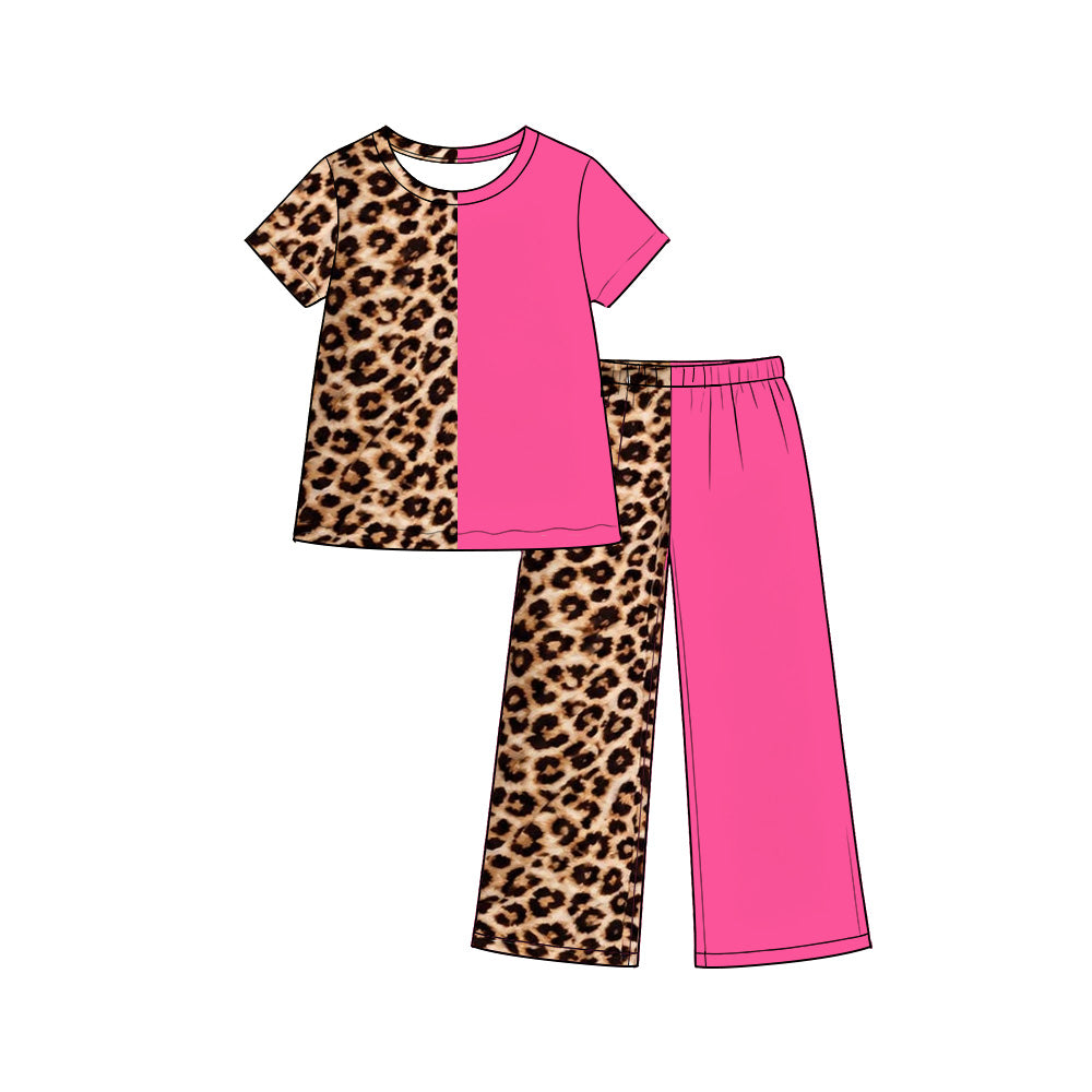 10.1 Preorder GSPO2402 Baby Girls Hot Pink Leopard patch Outfit