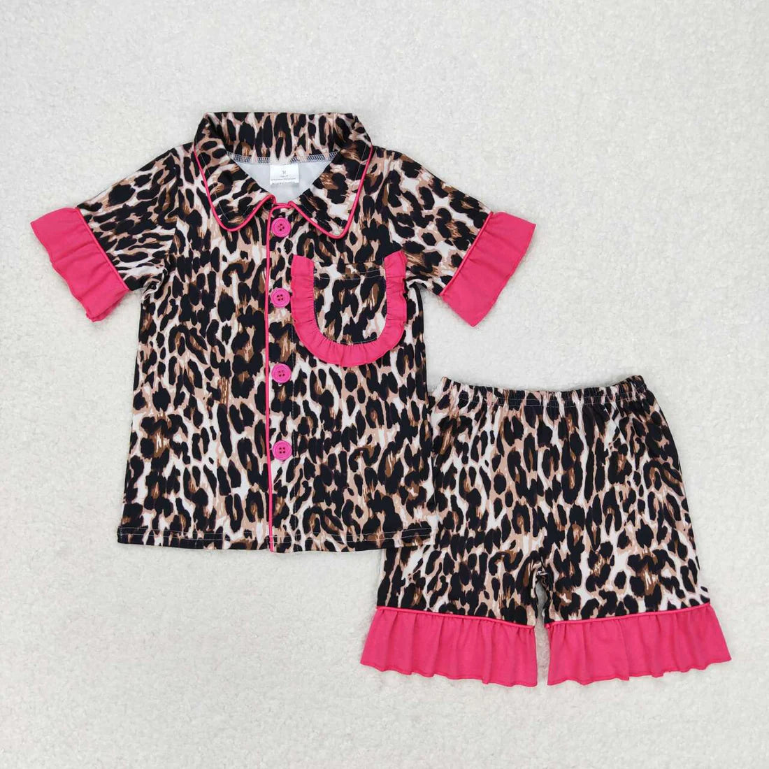 Sibling Baby Girls Water Paisley Ruffle Shirt Shorts Pajamas Outfit