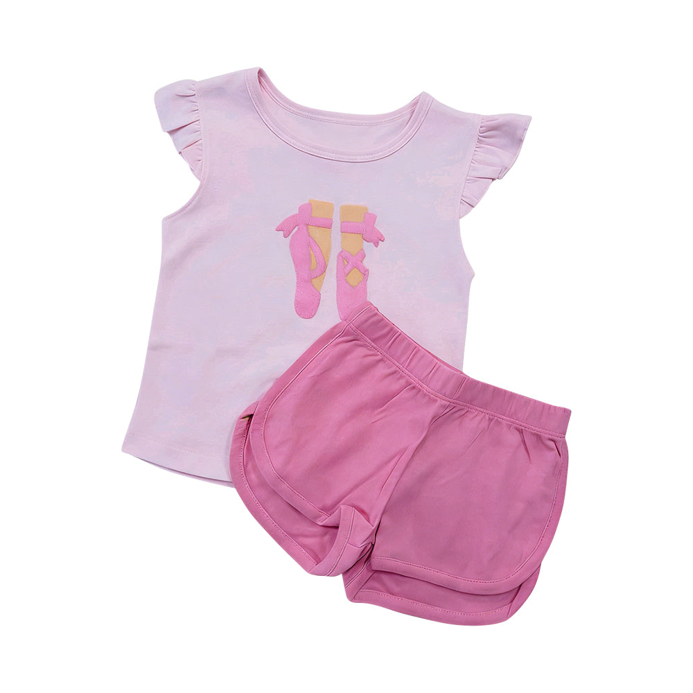 3.23 Baby Girls Ballet Pink Top with Shors Outfit