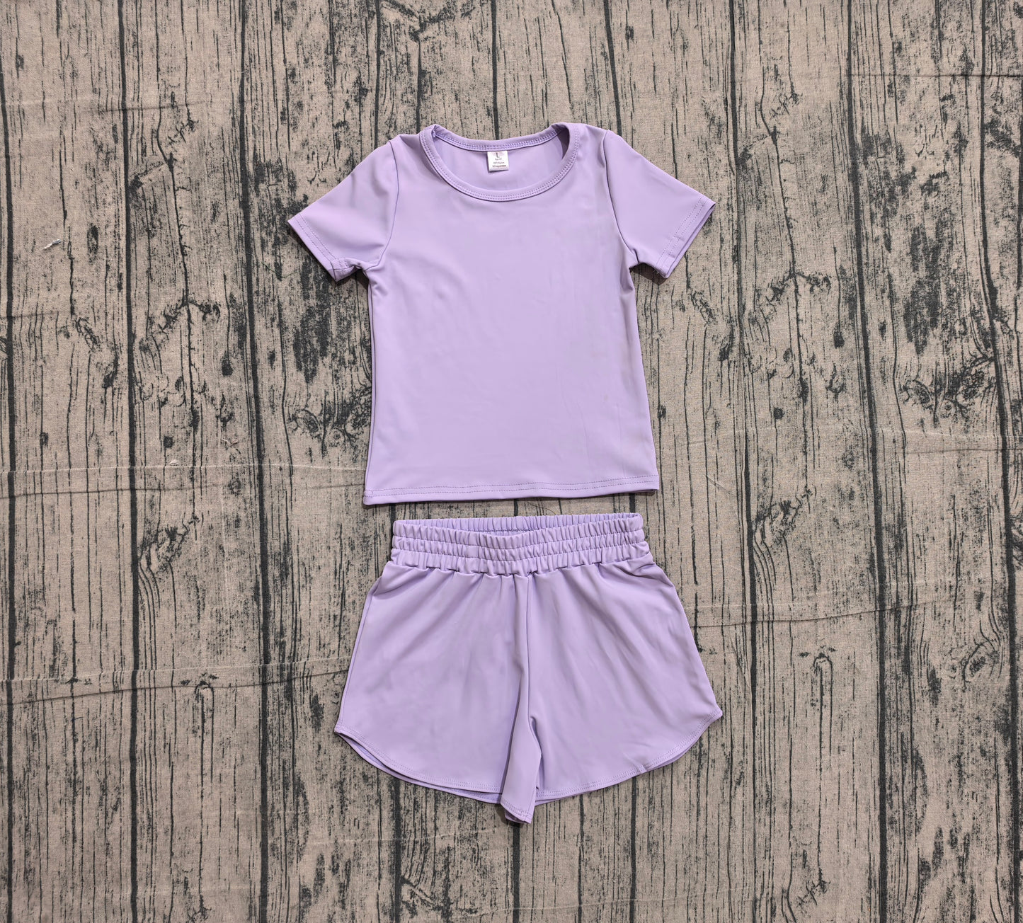 GSSO3759 Preorder Purple Cotton Baby Girls Summer Clothes Set
