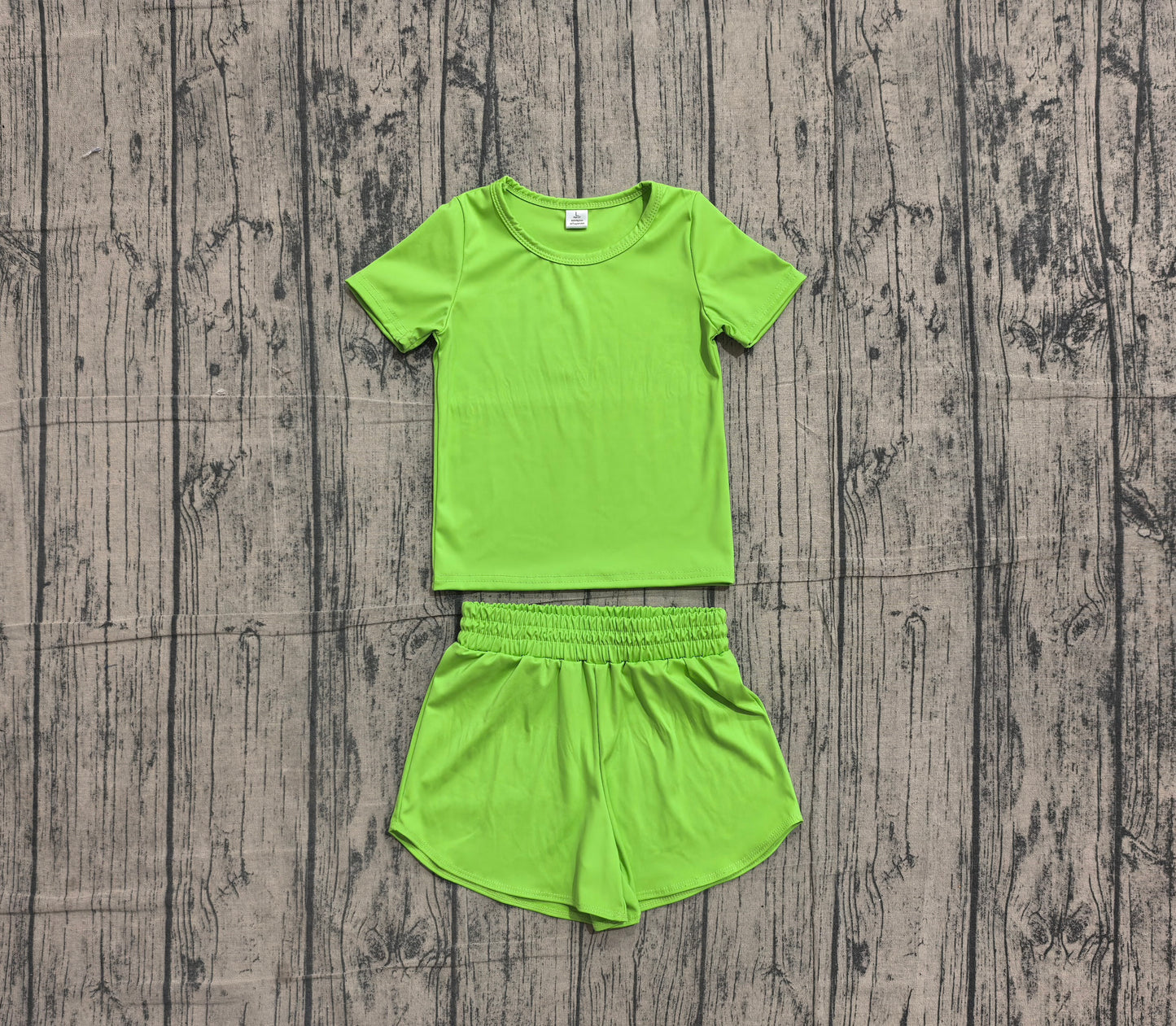 4.15 Toddler Girl Gren 2 Piece Outfit, Top & Running Shorts Set for Kids Preorder