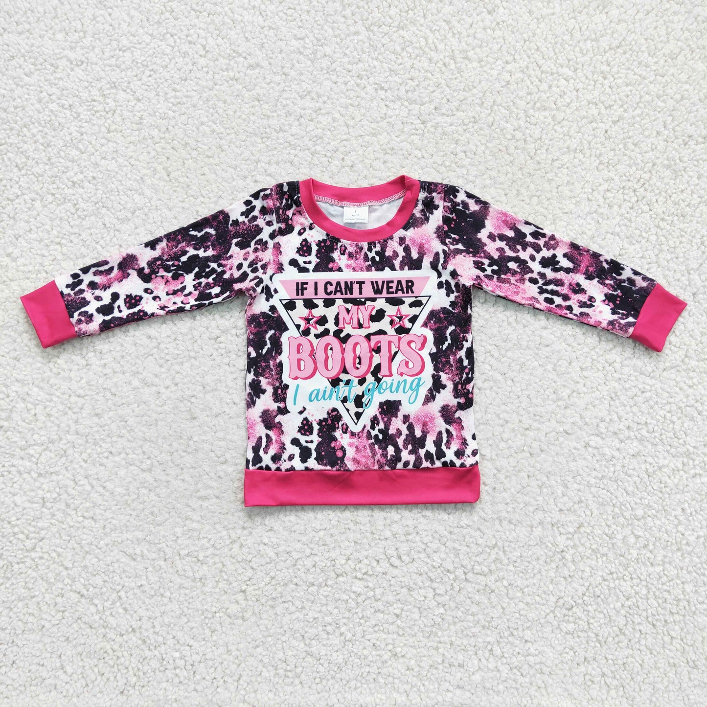 Girls western boots print top GT0078