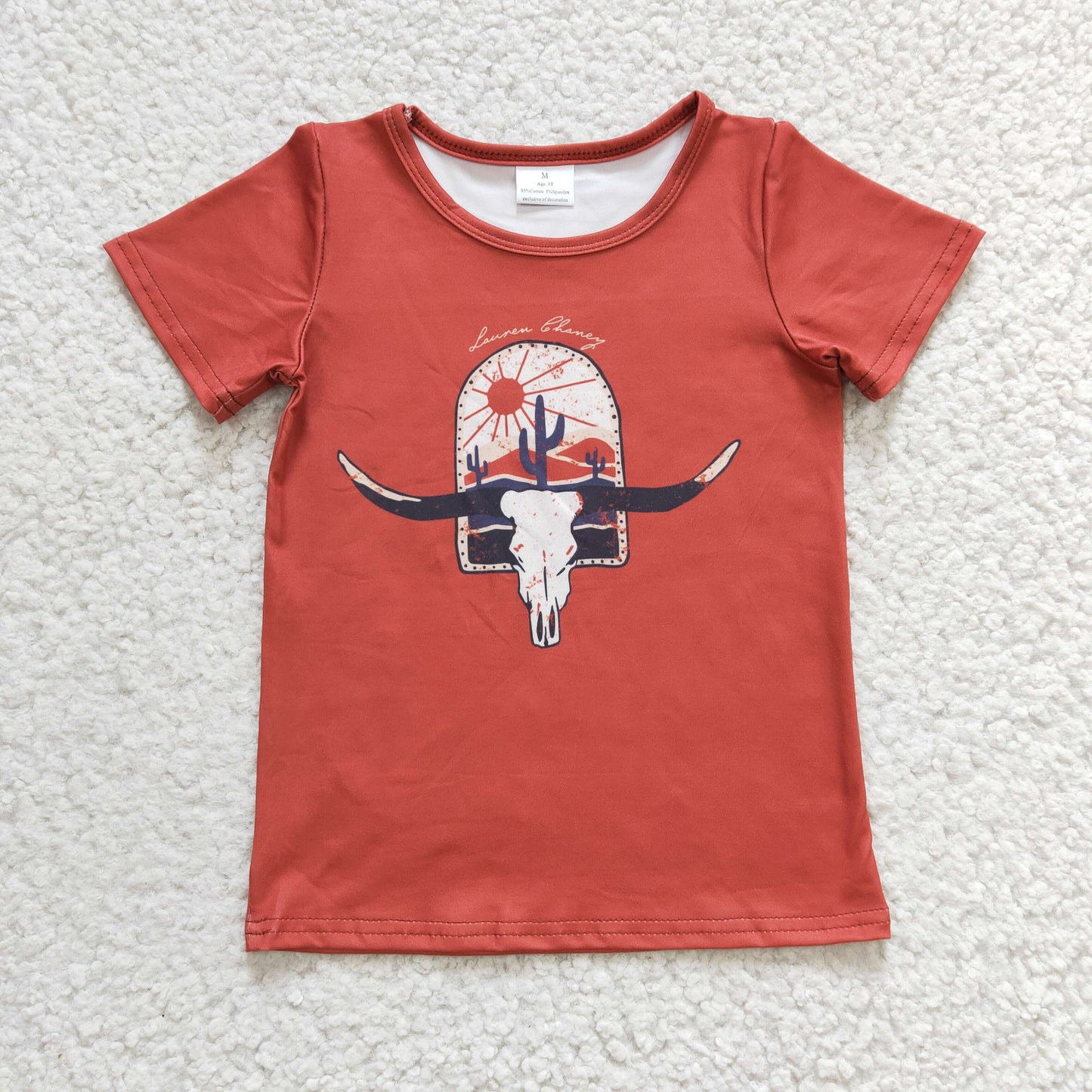 Girls Cow Skull print top GT0106