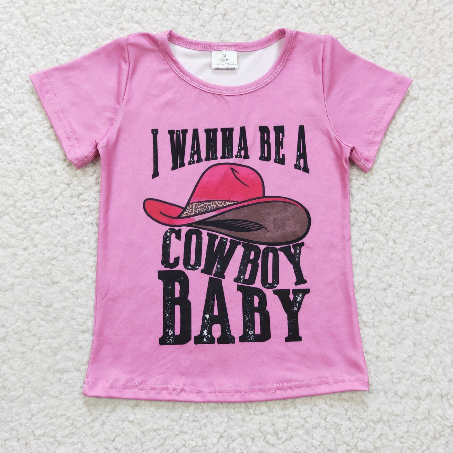 Girls I wanna be a cowboy baby top GT0107