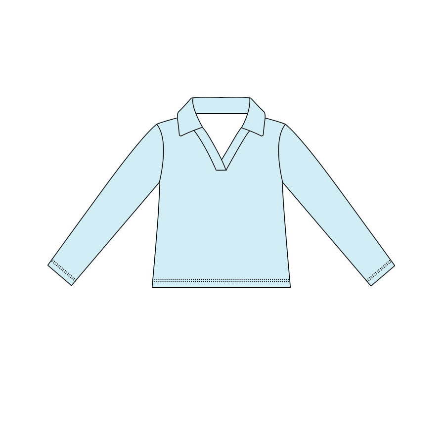 4.15 Kids Girls Light Blue Active Long Sleeve Pullover Top Preorder
