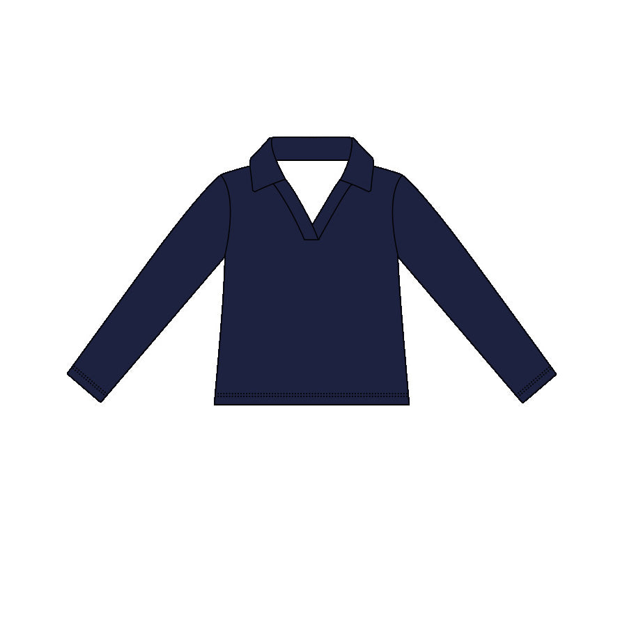 4.15 Kids Girls navy Active Long Sleeve Pullover Top Preorder