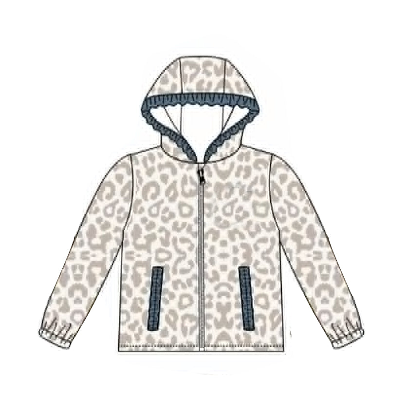 7.11 Preorder Kids Girls Leopard Hoodie Jack With Ruffle