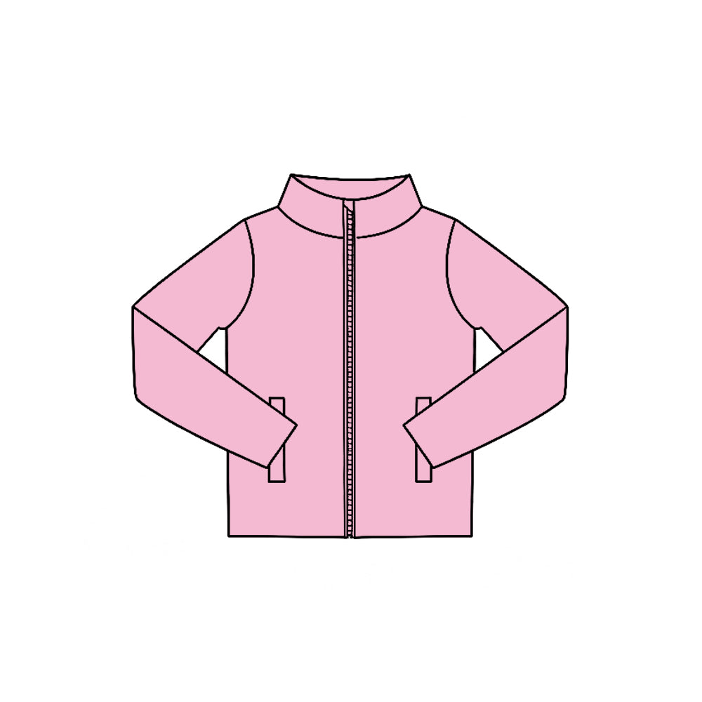 7.29 Preorder Kids Pink Long Sleeve Zipprt Active Pullover Top