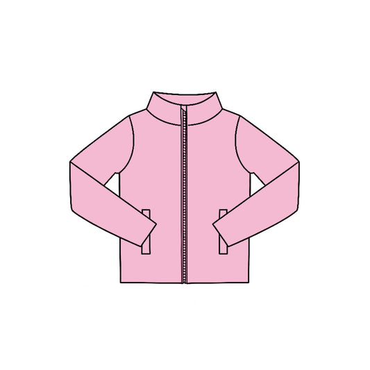 7.29 Preorder Kids Pink Long Sleeve Zipprt Active Pullover Top