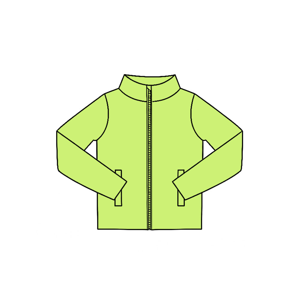 7.29 Preorder Kids Green Long Sleeve Zipprt Active Pullover Top