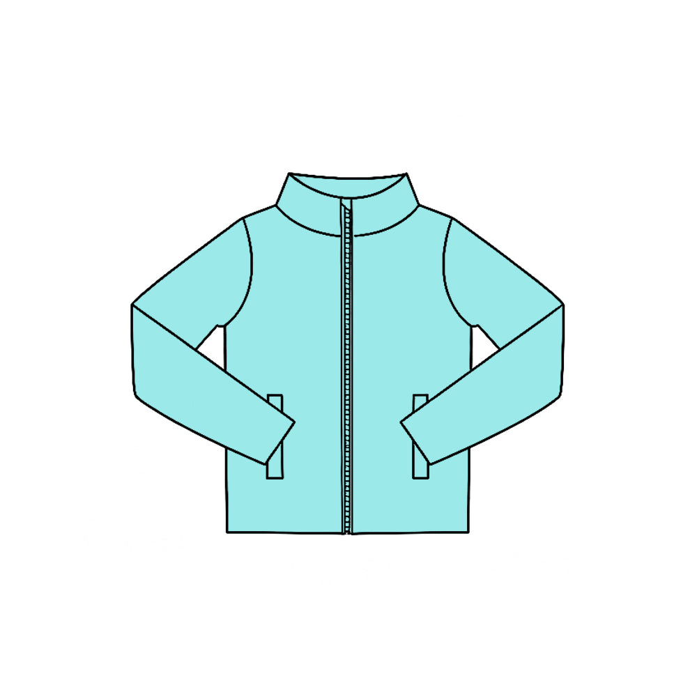 7.29 Preorder Kids Mint Green Long Sleeve Zipprt Active Pullover Top