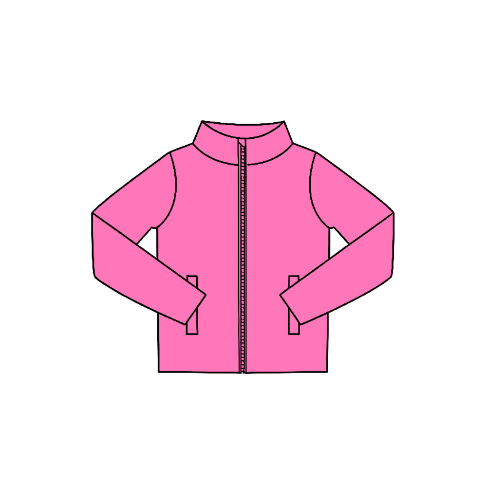 7.29 Preorder Kids Hot Pink Long Sleeve Zipprt Active Pullover Top