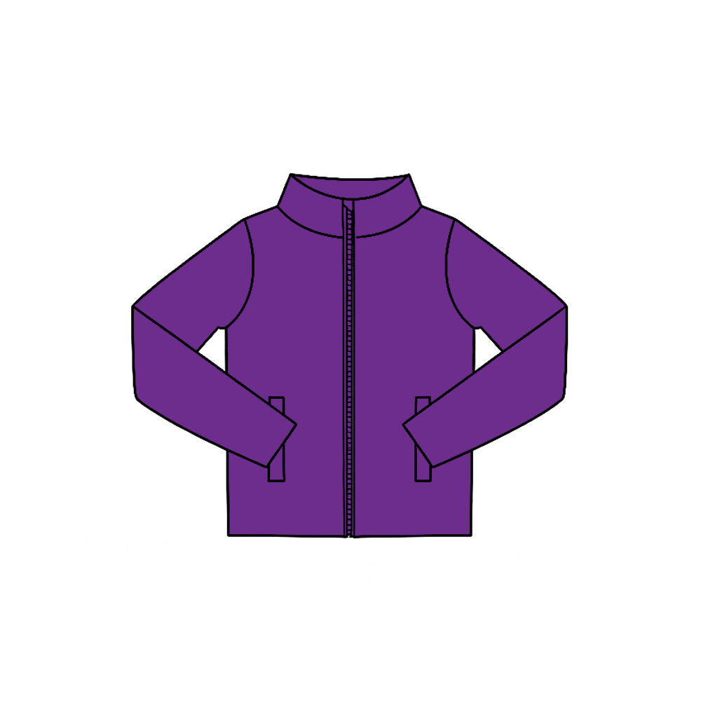 7.29 Preorder Kids Purple Long Sleeve Zipprt Active Pullover Top