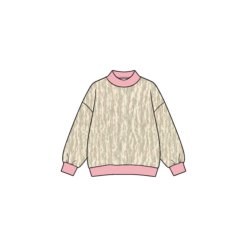 8.27 Preorder Kids Girls Camo Pink Crewneck Sweatshirt Top(副本)