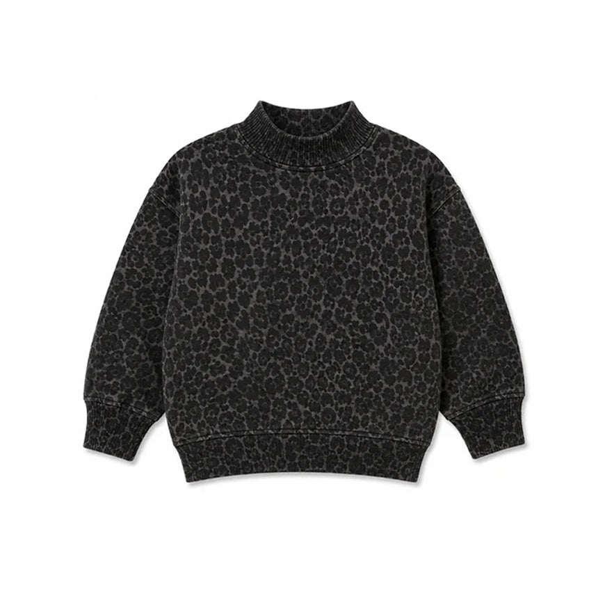 10.13 GT1958 Preorder Kids Girls Leopard Choker Long Sleeve Top