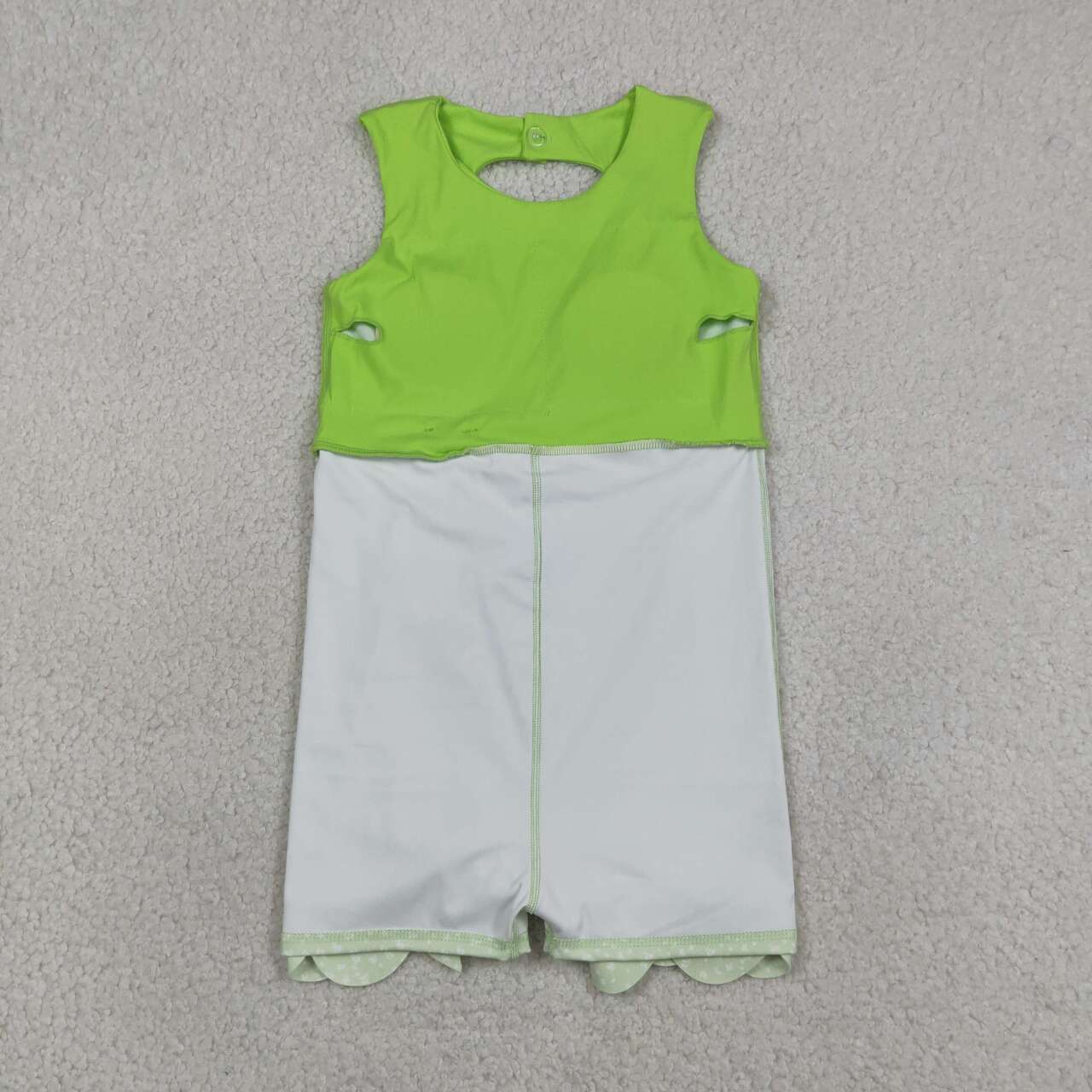 Lime Color Girls Summer Bows Scallop Yoga Dress
