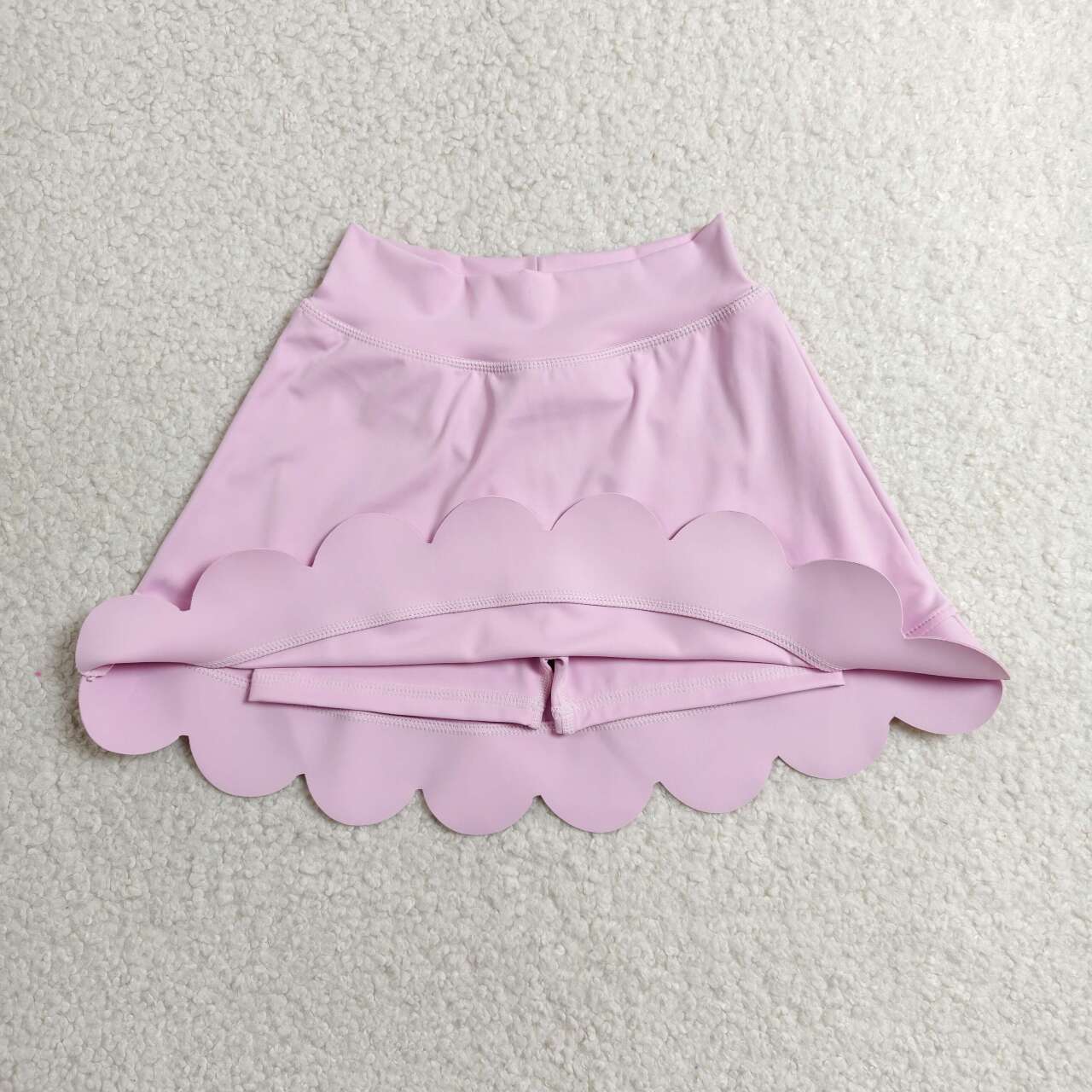 GLK0268 Pink Color Girls Bottom Scallop Yoga Active Skort