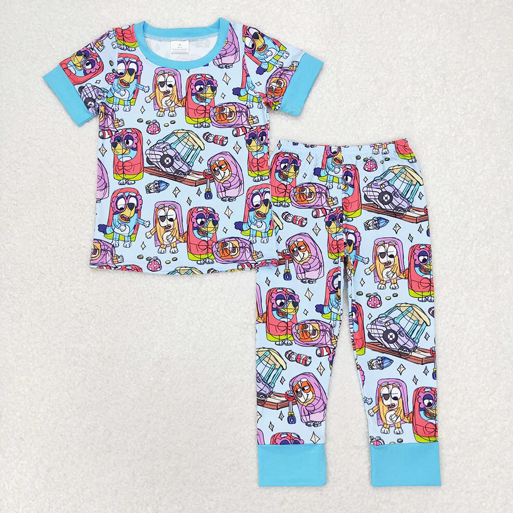 Baby Boys Dogs Camp Short Sleeve Top Pants Pajamas