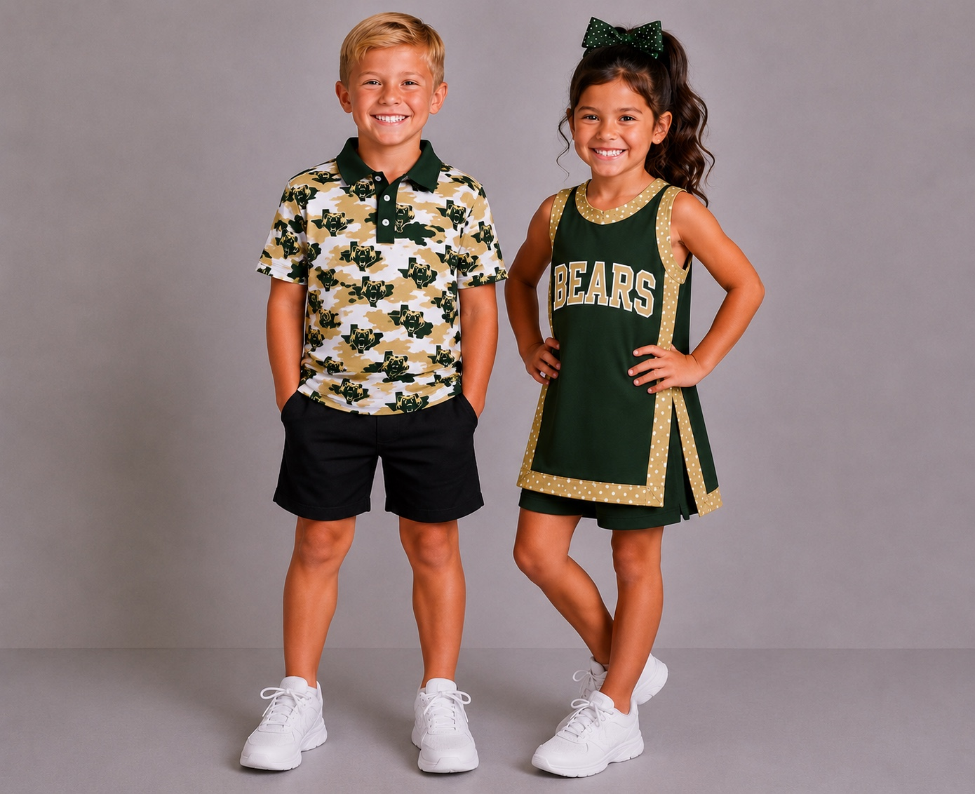 (Custom Design Preorder MOQ 5) Teams LCM Bears Camo Print Boys Girls & Man Clothes Family Matching Wear