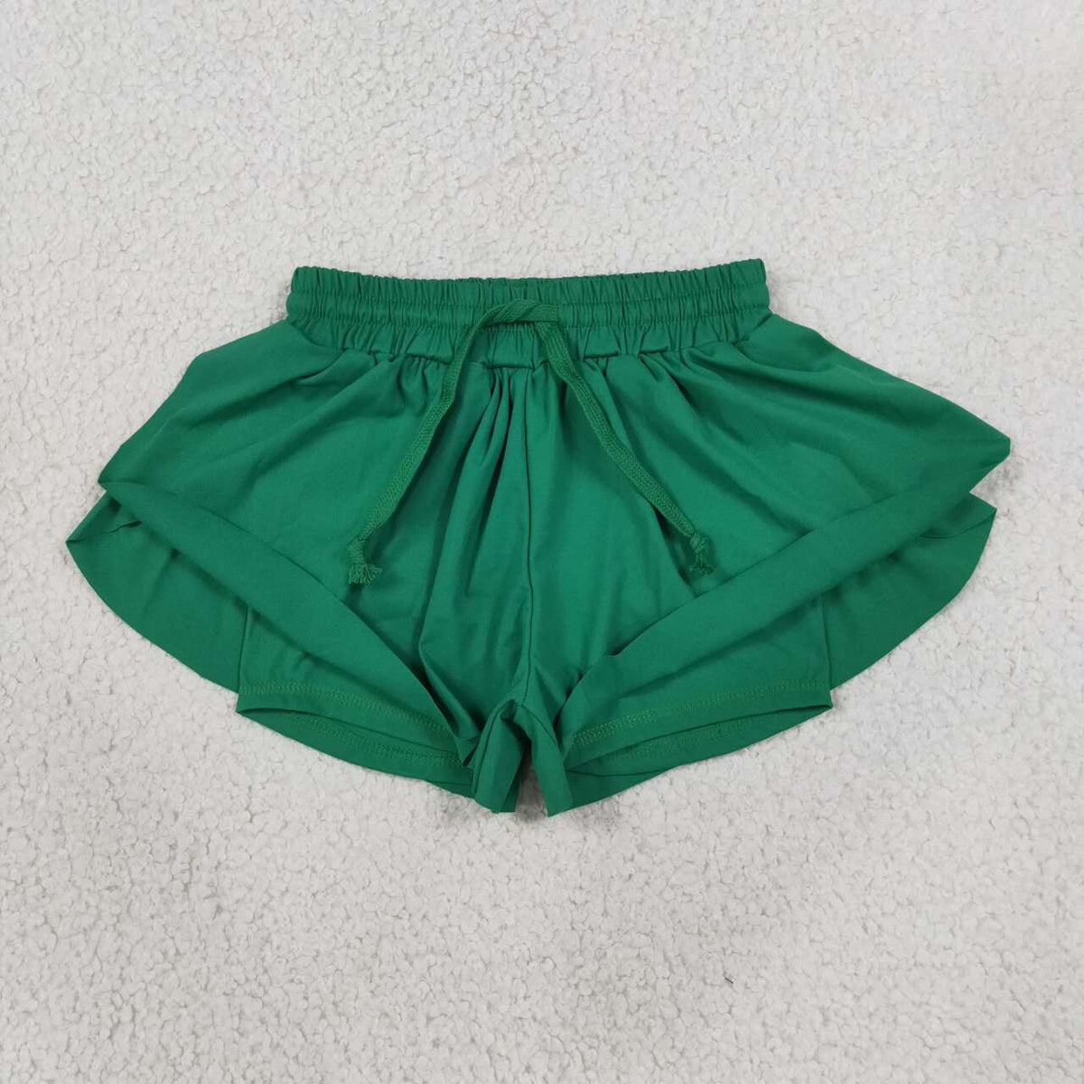 SS0938 Green Active Girls Summer Bottom Yoga Flutter Shorts