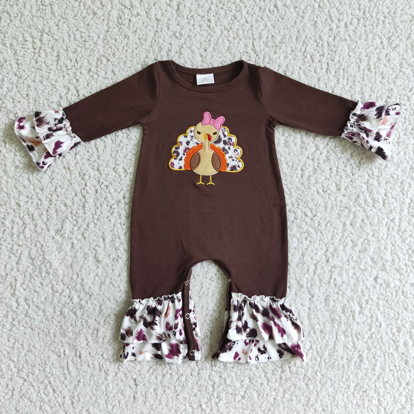 Girls Thanksgiving romper LR0038
