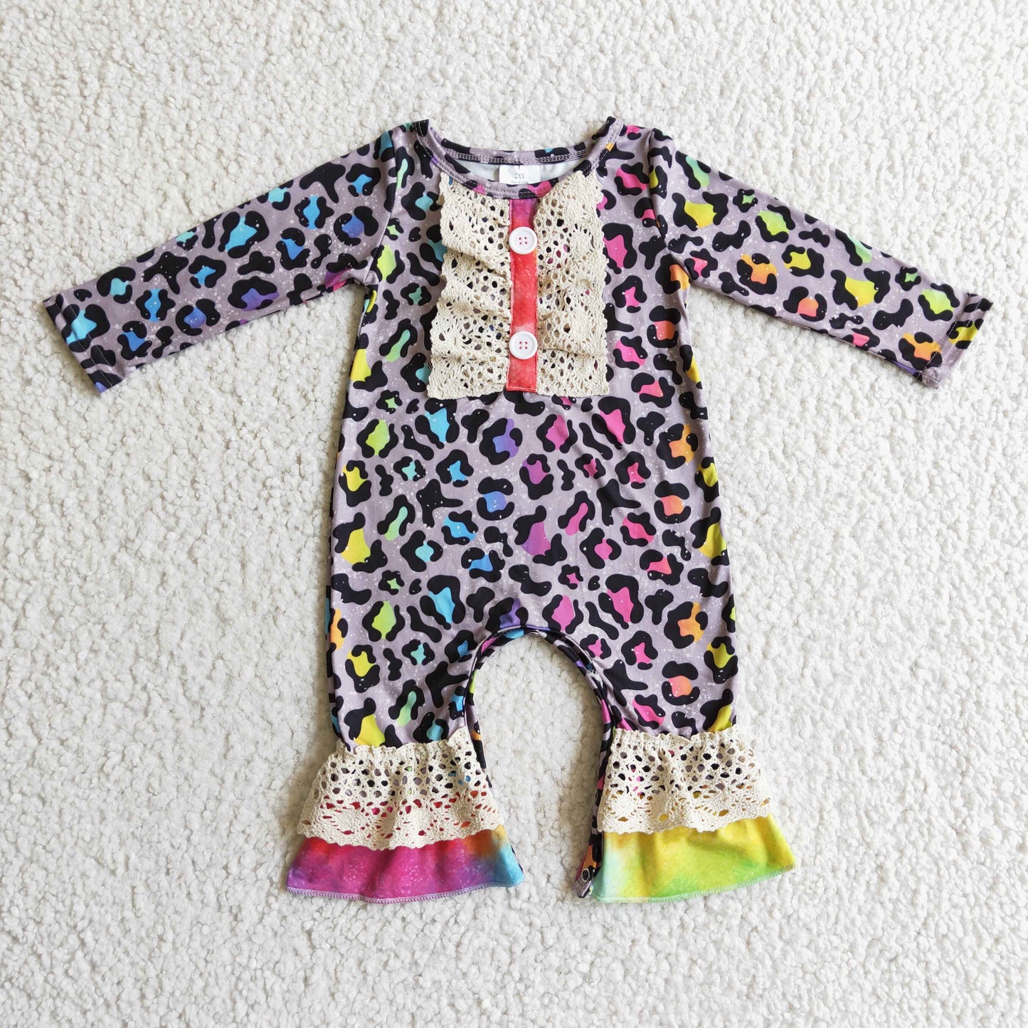 Girls leopard print romper LR0215