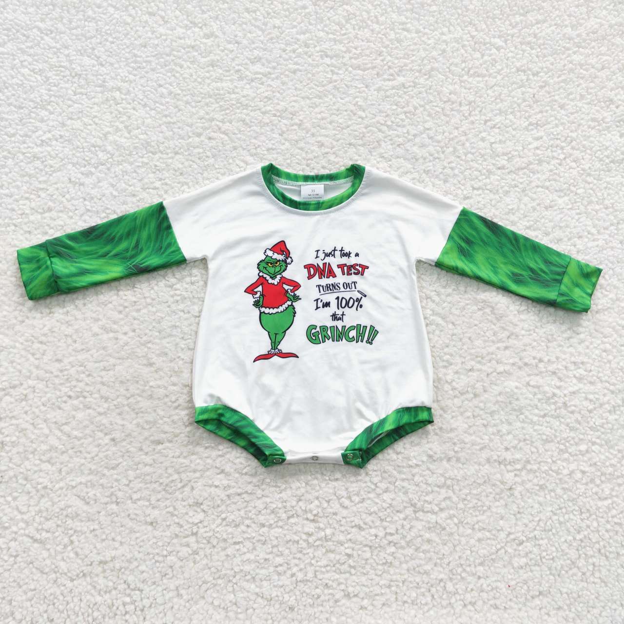 LR0409 Green Frog Print Baby Christmas Romper