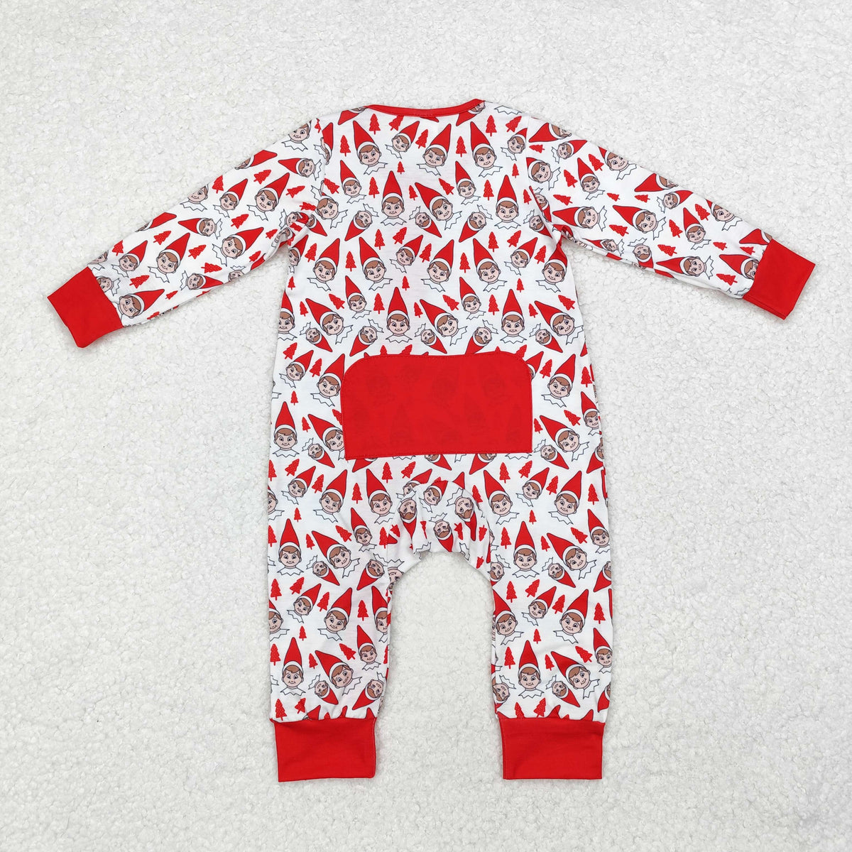 LR1168 Cartoon Shelf Print Baby Christmas Bamboo Zipper Sleeper Romper