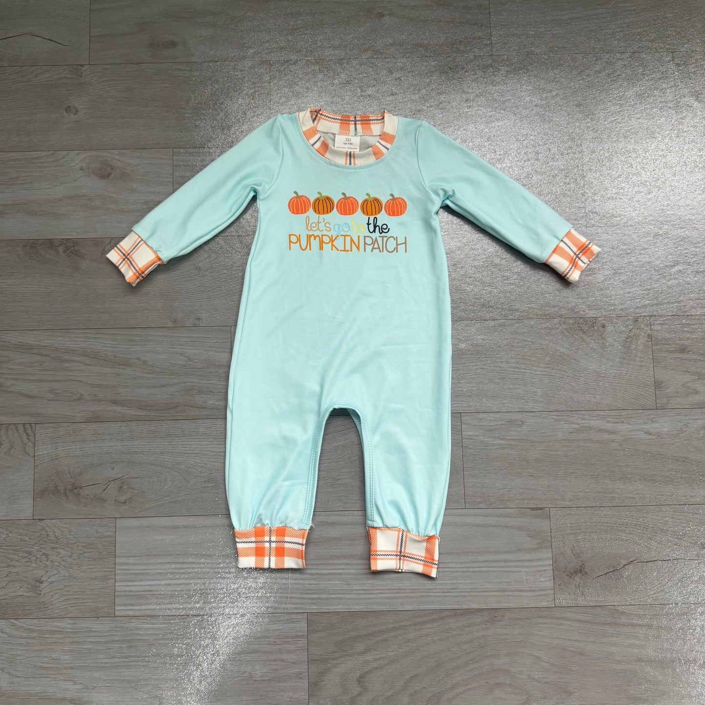 Preorder Baby Boys Pumpkin Patch Long Sleeve Romper