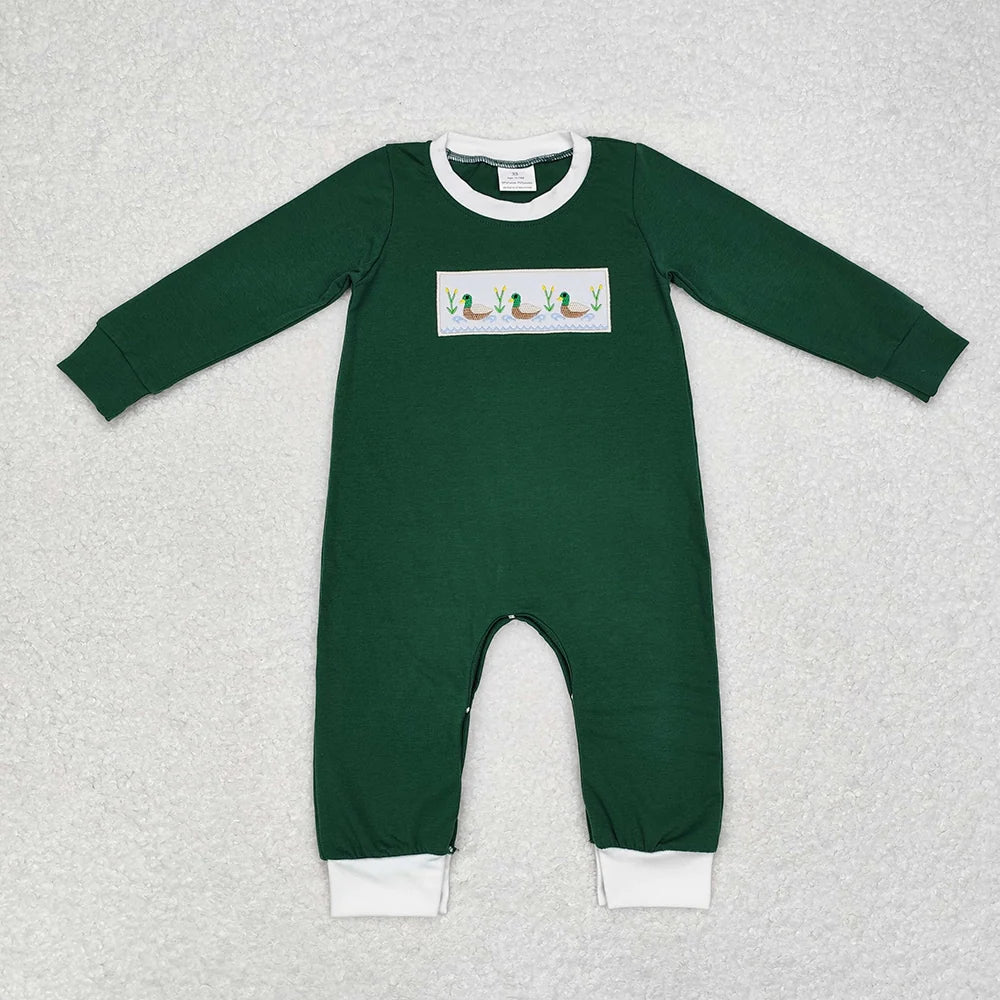 Sibling Baby Boys Embroider Dog Long Sleeve Romper