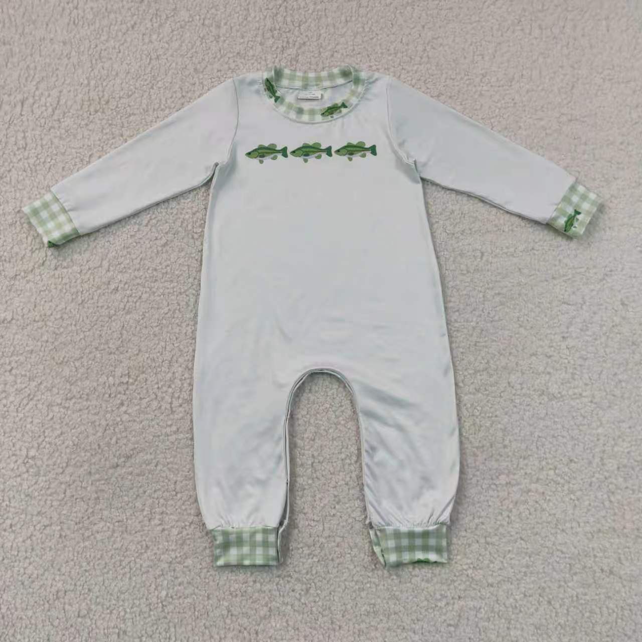Sibling Baby Boys Long Sleeves Fishes Hunting Pockets Pant Clothes Set Rompers