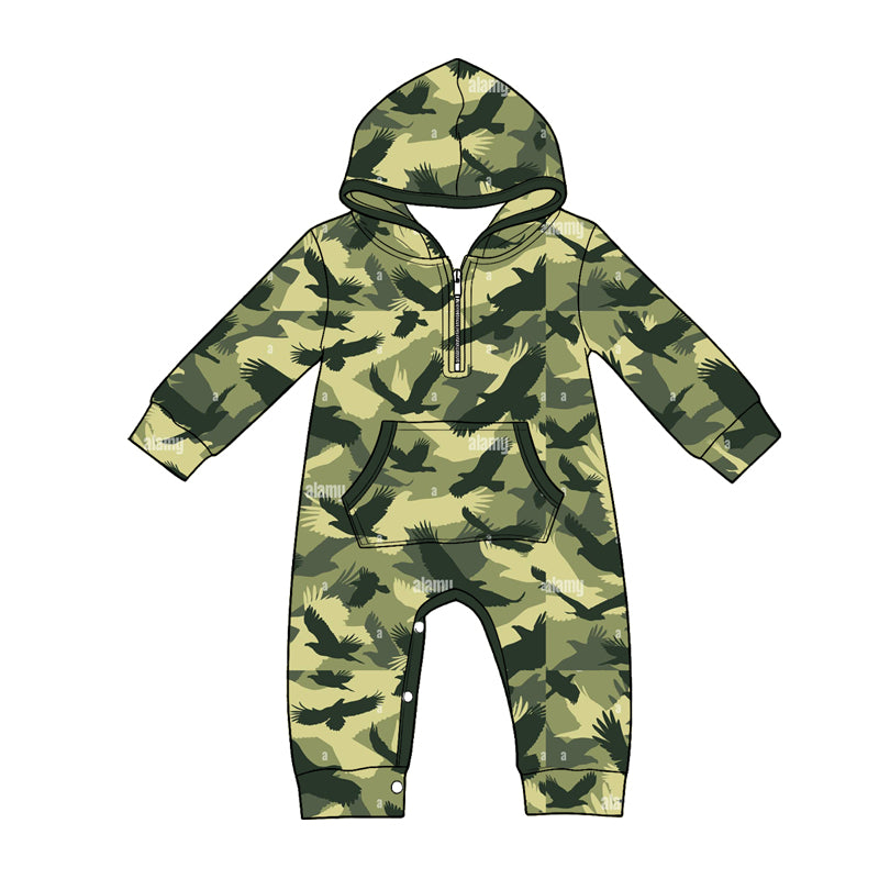 4.22 LR3030 Duck Green Camo Baby Boys Hoodie Romper